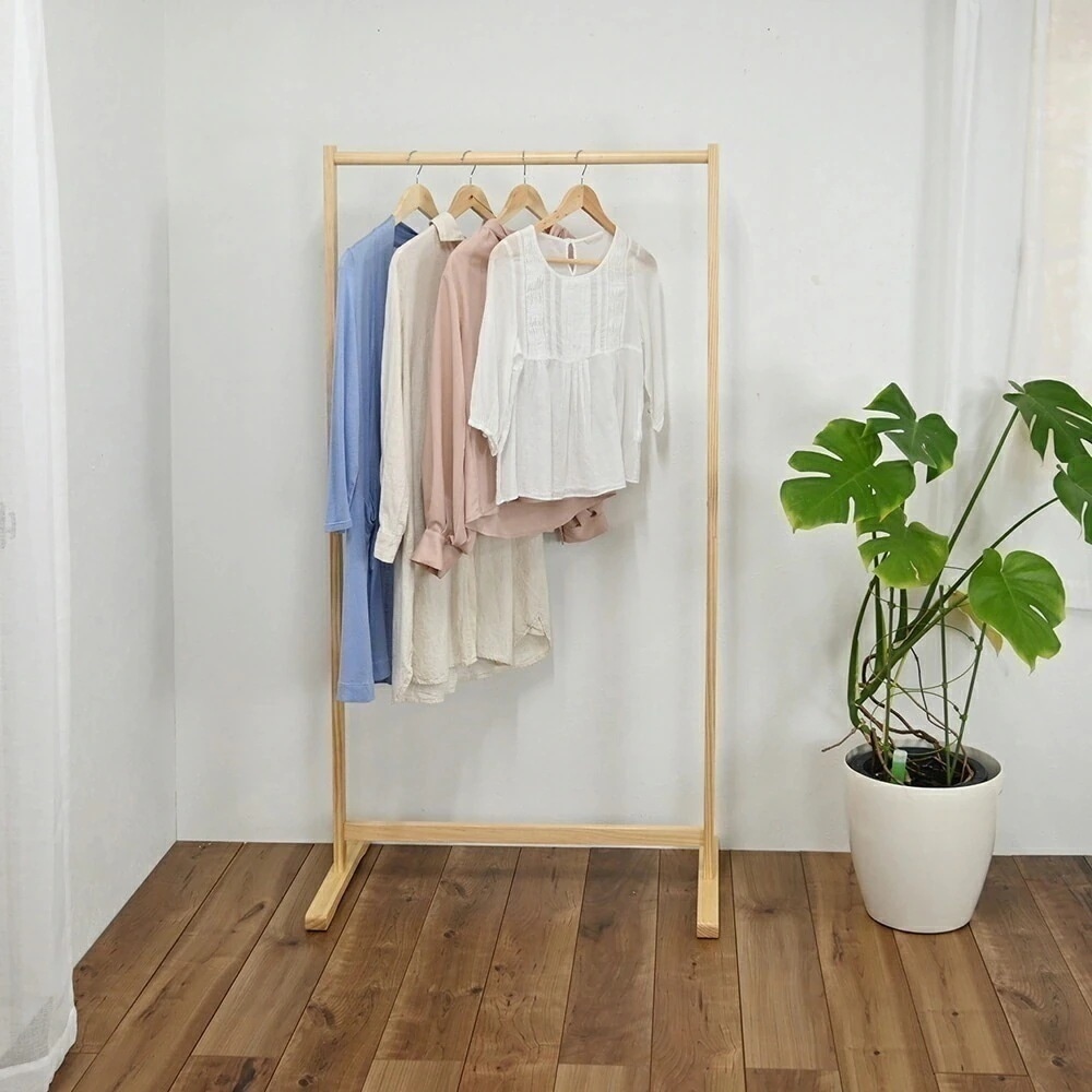 フクダクラフト 木製シングルハンガー HS-G7515 NA ハンガーラック はんがーらっく 天然木 シングル お洒落