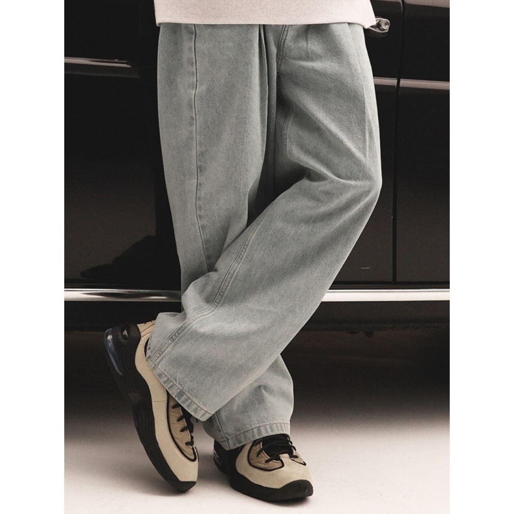 COVERNATデニムワンタッチワイドパンツライトブルー