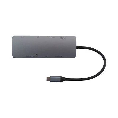 ナカバヤシ UD-C15GY PD対応 Type-C 8in1 マルチコネクトドッキングステーション Windows Mac対応 グレー