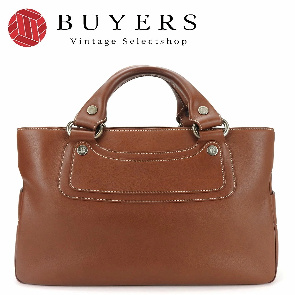 中古 セリーヌ ハンドバッグ ブギーバッグ レザー 革 ブラウン 普段使い シルバー金具 レディース 女性 CELINE Hand Bag brown leather