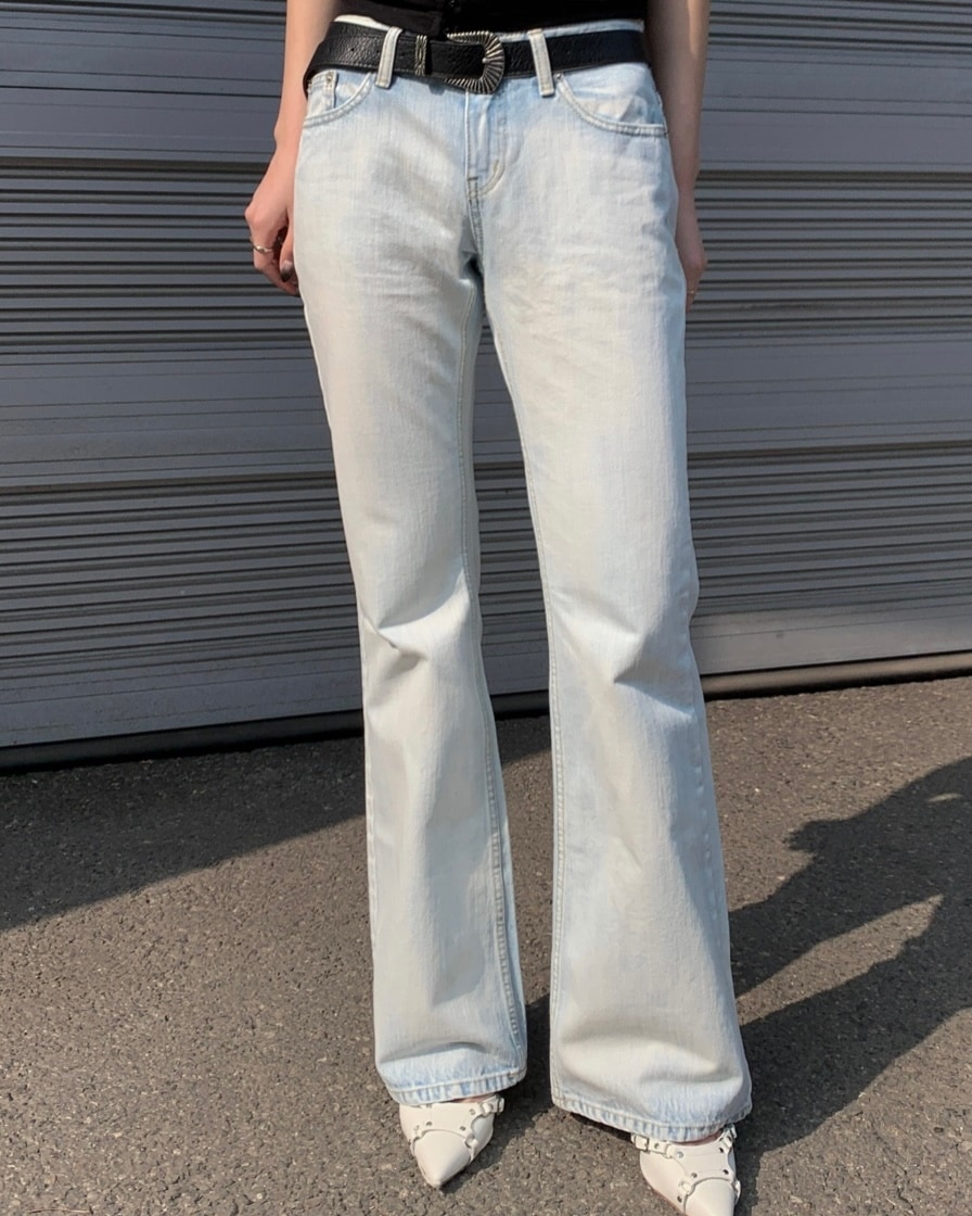 Lowrise blue boots cut pants