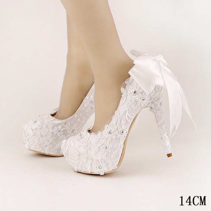【即日発送】【赤字覚悟】ウェディングシューズ ハイヒール 結婚式 ピンヒール ウエディングシューズ ラウンドトゥ 二次会 レディースシューズ 花嫁 パンプス 演奏会 フォーマル靴 パーティー レース