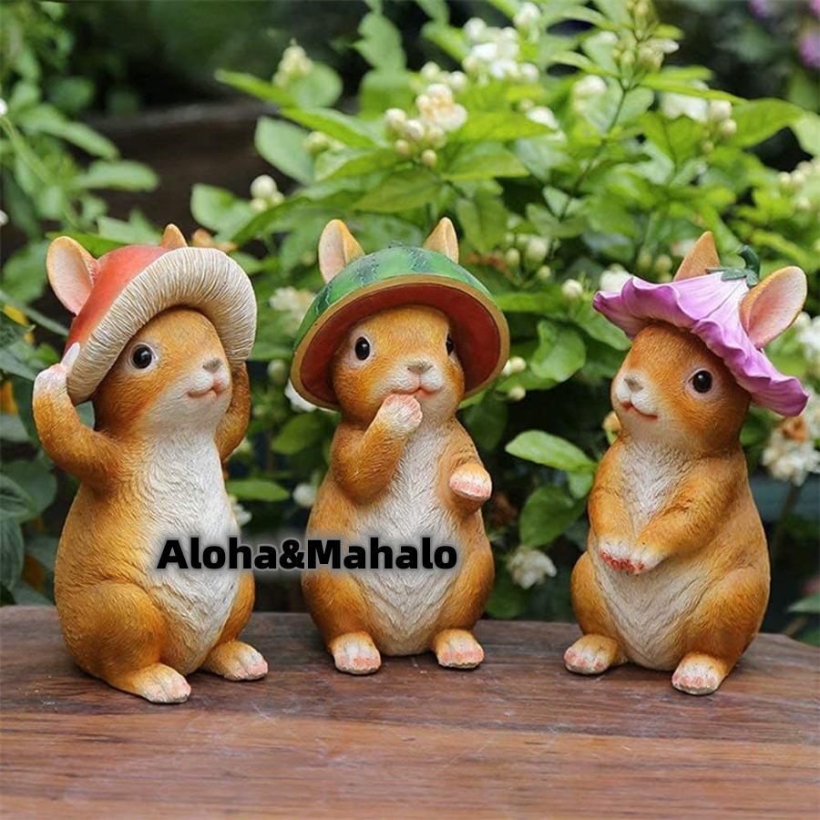 毎日厳選 3個セット A+B+C 超お得 ガーデンオーナメント ウサギ 春日のかわいい風 童話シリーズ 置物 樹脂 飾り 防水 耐久 プレゼント ギフト 部屋 お庭 屋外 インテリア