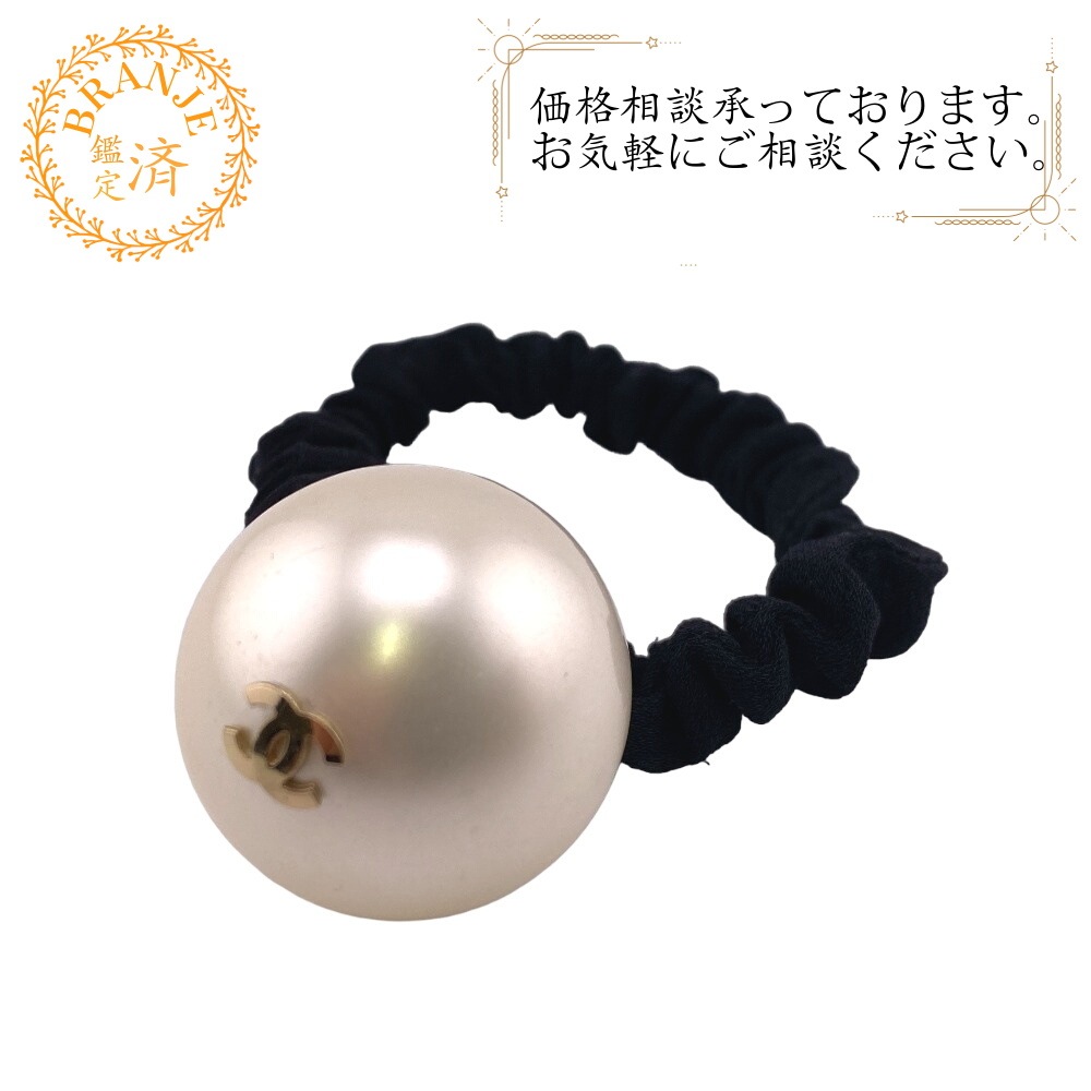 ココマーク ヘアゴム F21V フェイクパール GP ヘアアクセサリー ブラック レディース ブランド