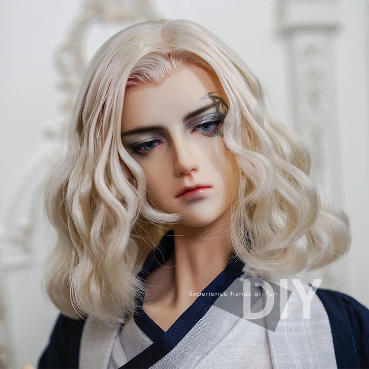 5カラーBJD人形用ウィッグ アレンジ ドール用セミショート パーマ SD/MSD/幼SD doll