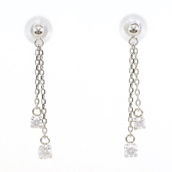 K18 18金 WG ホワイトゴールド ピアス ダイヤ 0.08 ×2 ジュエリー 中古