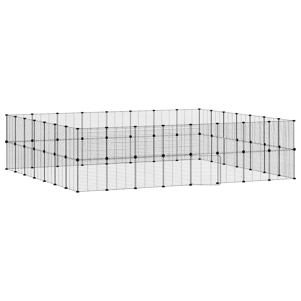 60パネルペットケージ ドア付 ブラック 35x35cm スチール