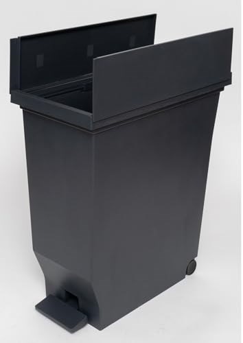 他サイト： アスベル フタ付きゴミ箱 両開きペダル カウンター下収納可 30L 黒 衛生的 A6303の商品画像