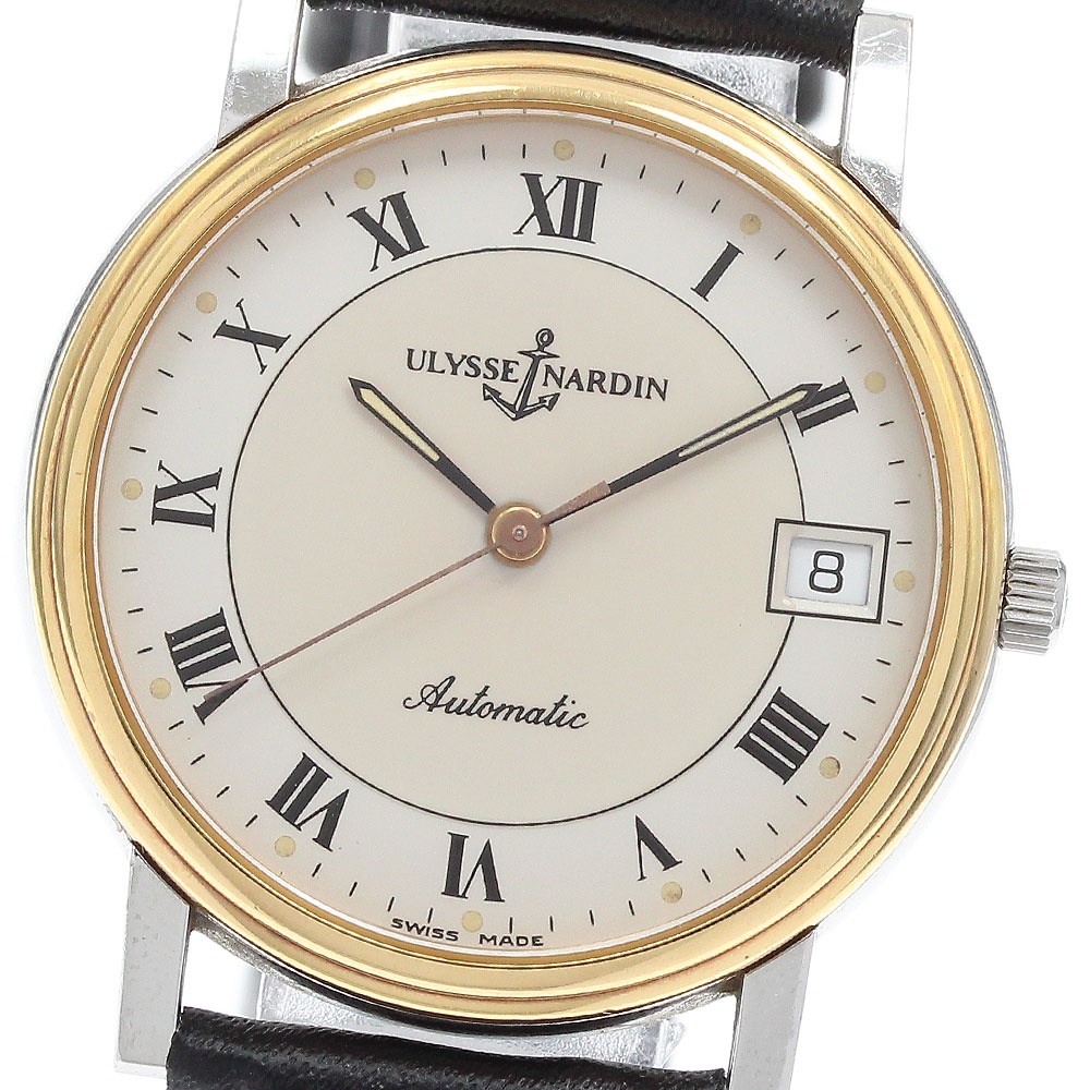 ユリス・ナルダン Ulysse Nardin 133-22 サンシアー デイト ベゼルK18YG 自動巻き メンズ _930218【中古】