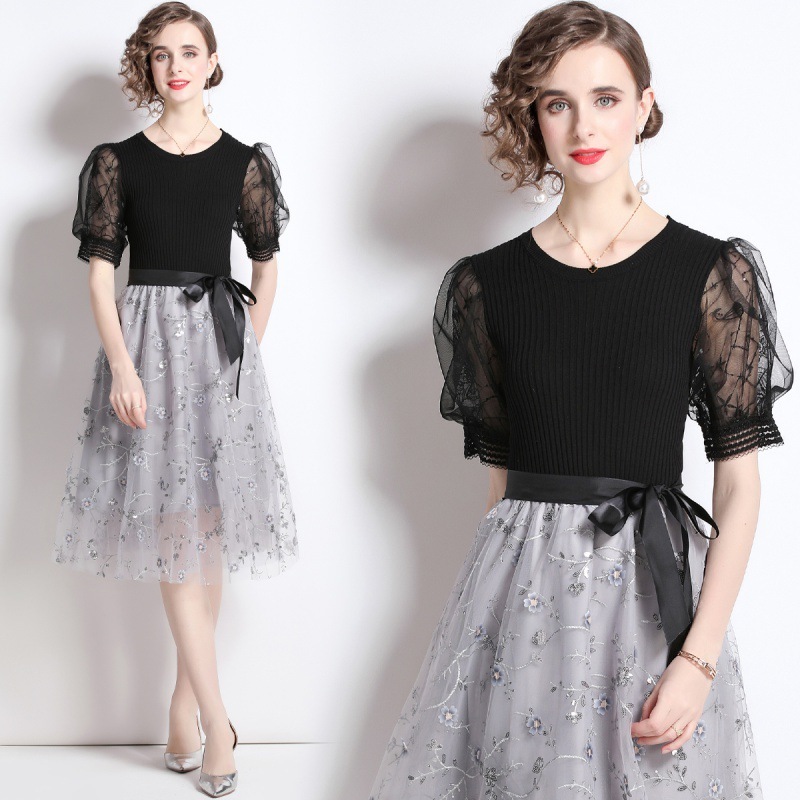 パーティードレス結婚式ウエディング上品ミモレ丈ワンピースレース大きいサイズ半袖大人成人式安い上品お呼ばれ二次会