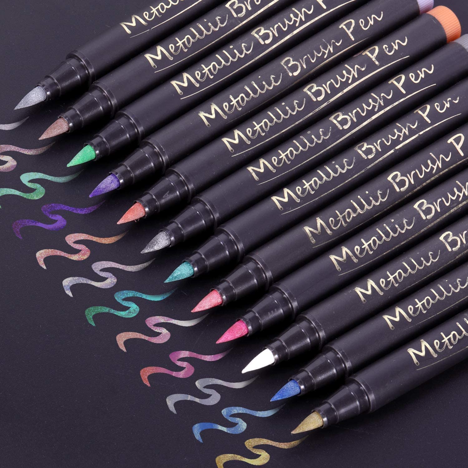 Ohuhu メタリックペン 筆先 89%OFF 12色セット マーカーペン キ 水性 0.7-6mm 人気上昇中 メタリック色