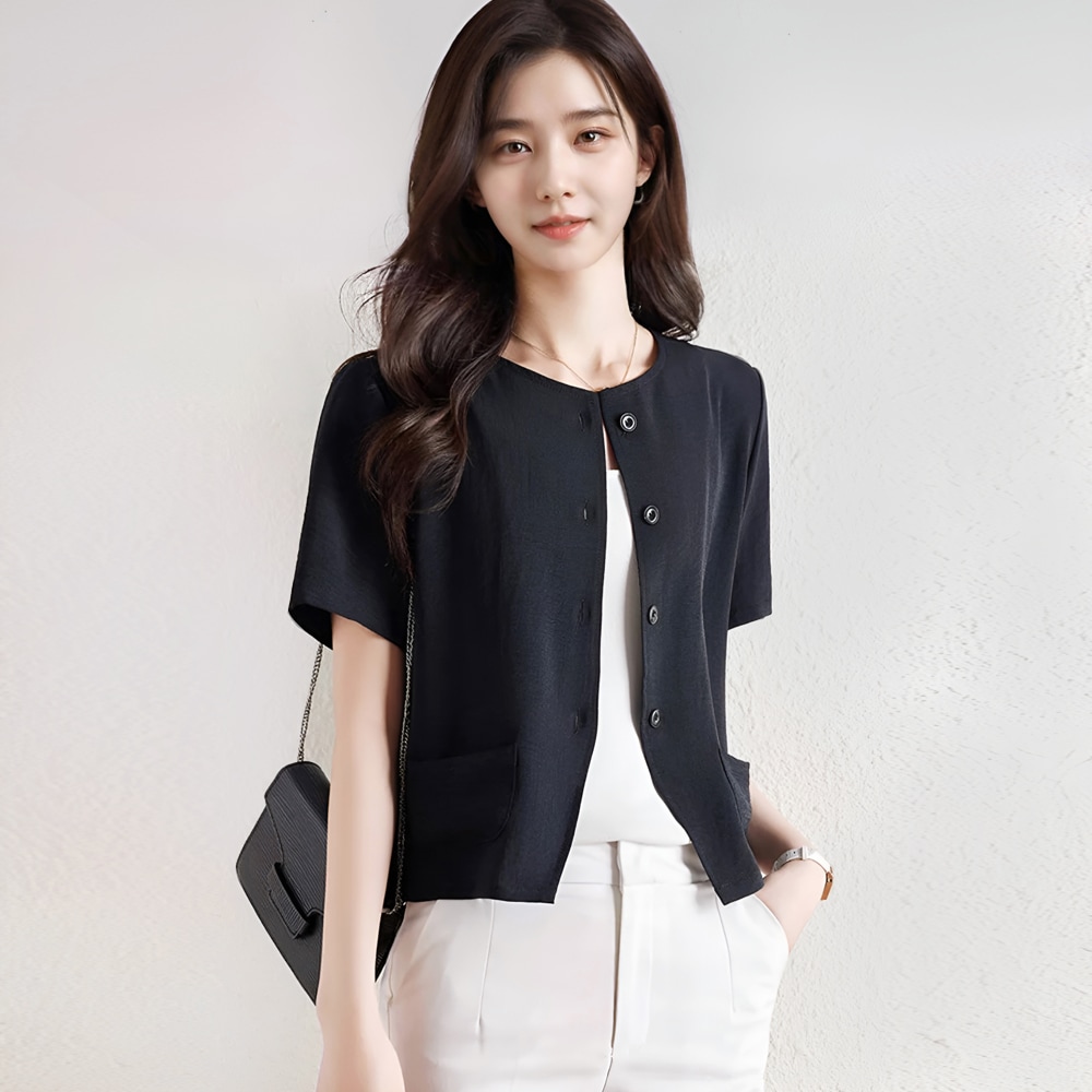 【メガ割 最大20％OFF】定番シンプルボタン ラウンドジャケット 6,351円