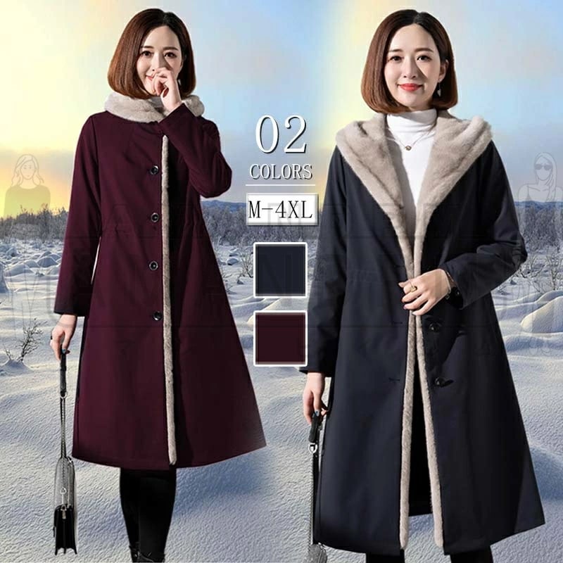 アウター 裏起毛 コート レディース 冬 秋冬 ロング ロングコート 裏ボア ジャケット 冬用 フード ファー付き 中綿 ミリタリー コート 防寒 大きいサイズ 暖かい ゆったり 韓国 30代 40代