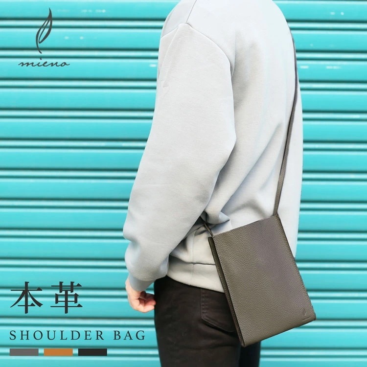ミニショルダー バッグ 本革 mieno spira ブランド ショルダーバッグ 小さい 牛革 小さめ ミニ ミエノ 軽量 軽い 鞄 本革 レザー メンズ 男性 ギフト プレゼント (07000566