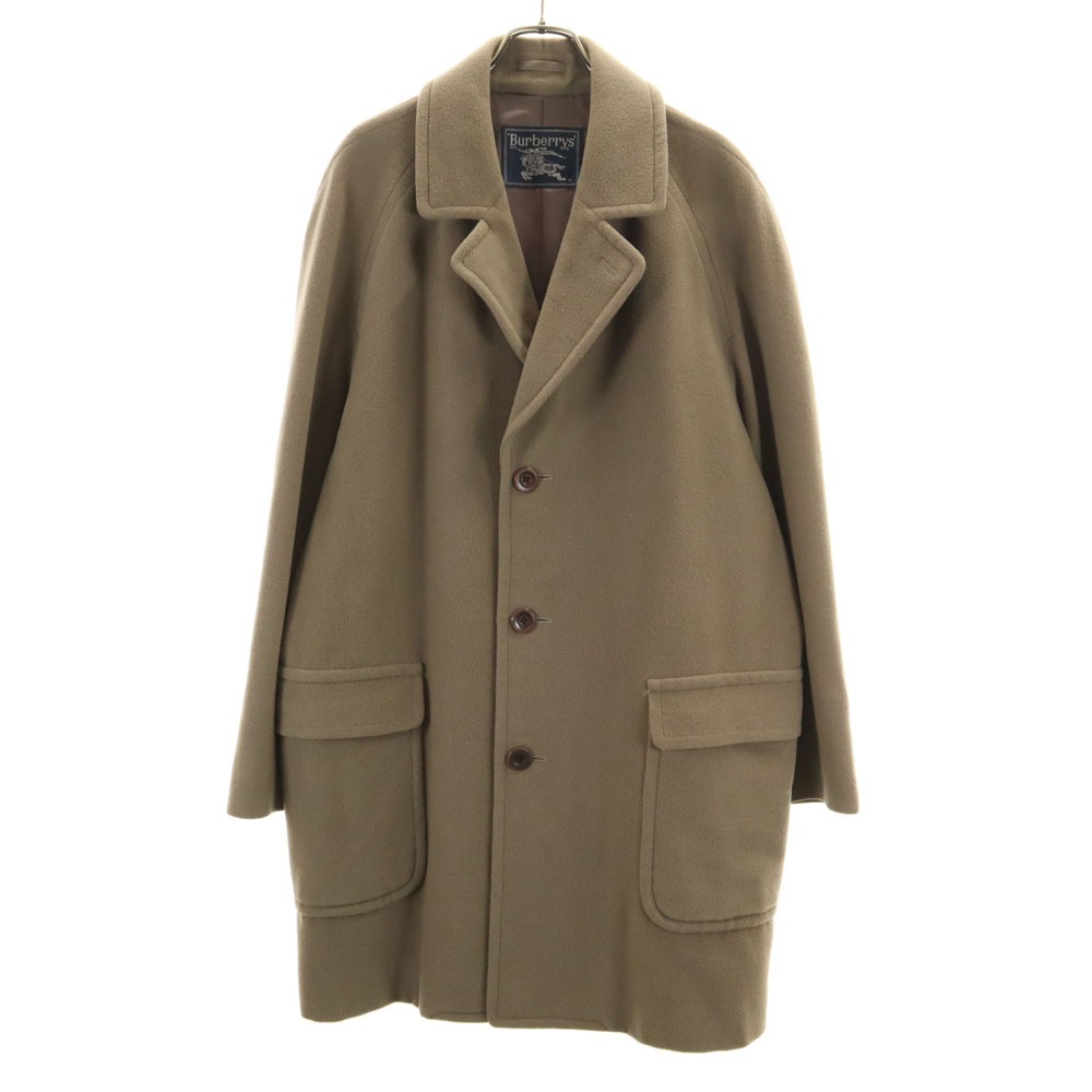 バーバリーズ 90s カシミヤブレンド オールド ソフトメルトン チェスターコート L オリーブグレー Burberrys メンズ