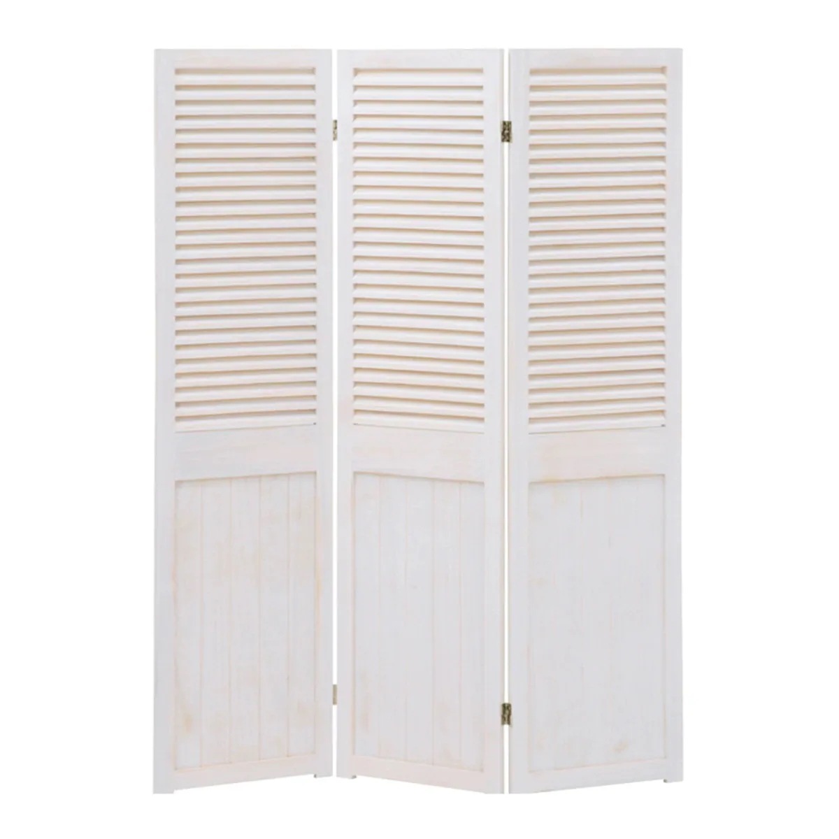 パーテーション 3連 衝立 ルーバー風 天然木 フレンチカントリー シャビーウッド 間仕切り 目隠し パーティション 自立 折りたたみ ルーバー 仕切り ついたて 木 完成品 おしゃれ