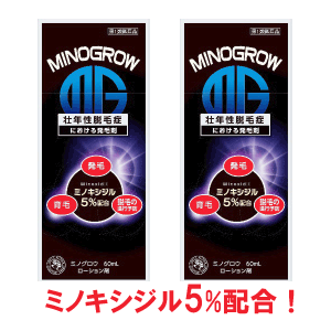 第1類医薬品　送料無料　2個セット　ミノグロウ 60ml　2本セット　男性用発毛剤
