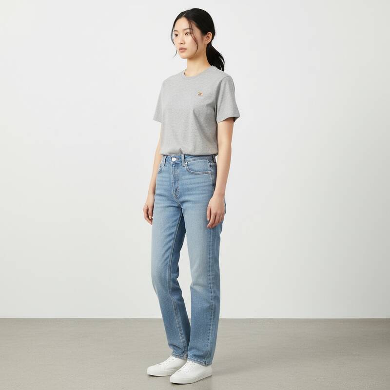 メゾン・キツネ ベビーフォックス 半袖Tシャツ グレー レディース MW00110KJ0008 H131