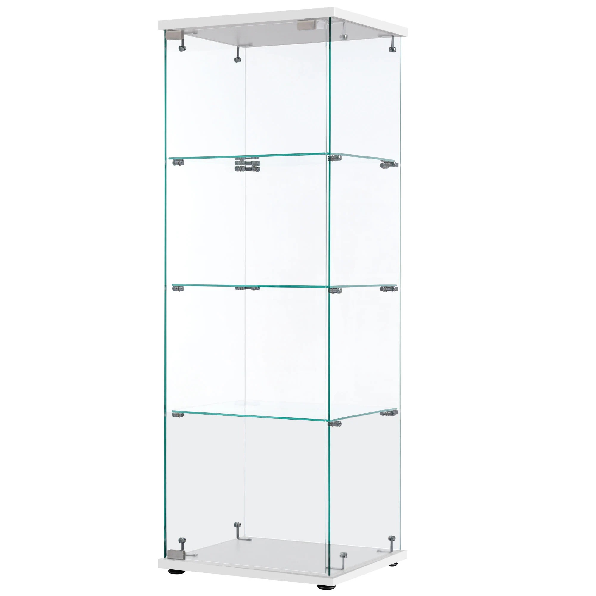 コレクションケース ガラスディスプレイキャビネット フィギュアケース 4段 ホワイト 強化ガラス 全面ガラス サイズ:幅42.5×奥行36.5×高さ120cm 314 12,437円