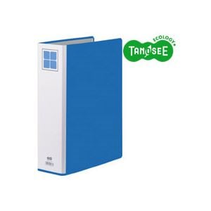 (まとめ)TANOSEE 両開きパイプ式ファイルE A4タテ 60mmとじ 青 10冊