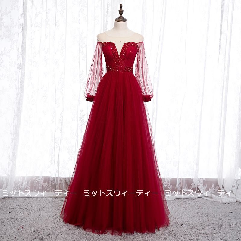 カラードレス 演奏会 ロングドレス コンサート 披露宴 パーティードレス 発表会 ウェディングドレス