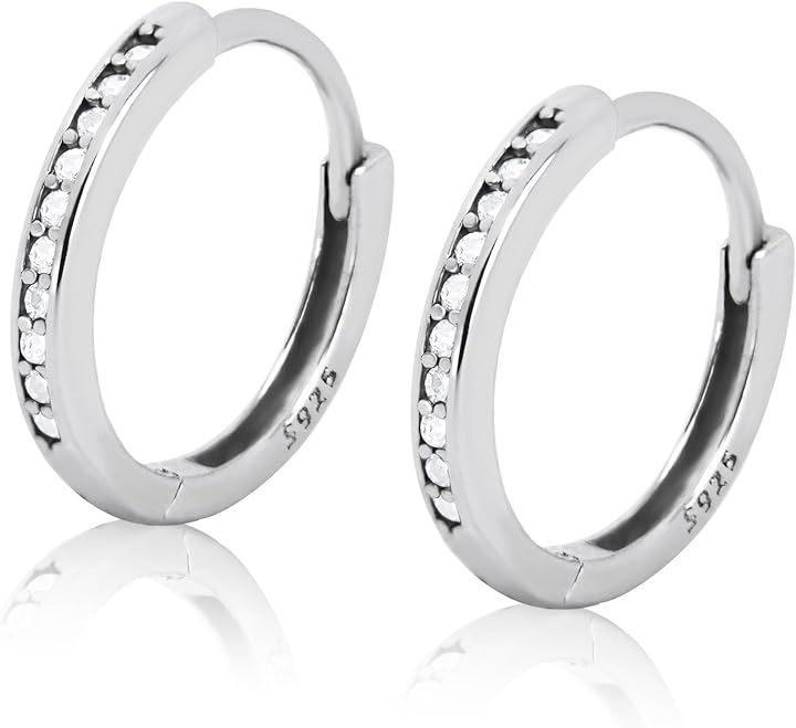 ピアス レディース フープピアス リング 金属アレルギー対応 リングピアス モアサナイト 人気 女性 誕生日プレゼント 記念日( プラチナ)