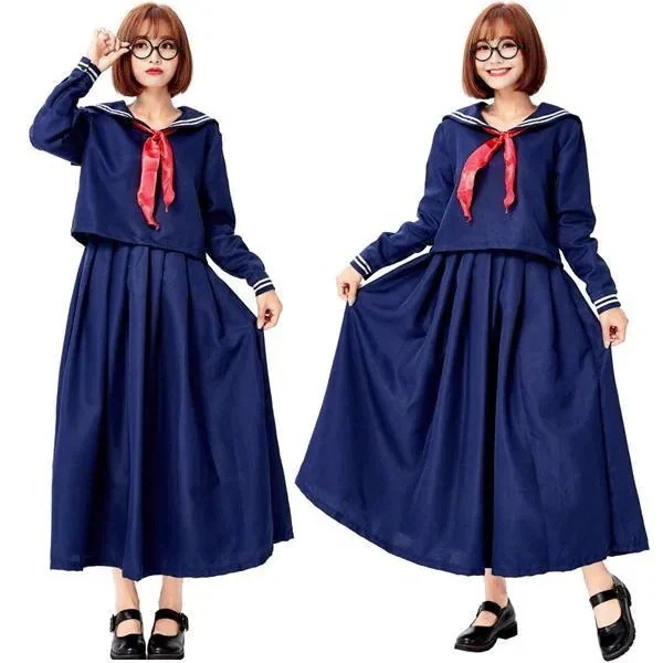 【急速出荷!】ハロウィン ロングセーラー服 制服 コスプレ ロングスカート ハロウイン衣装 普段着 仮装 セーラー衣装 スケバン刑事 スケバンセーラー セーラー服 3点セット
