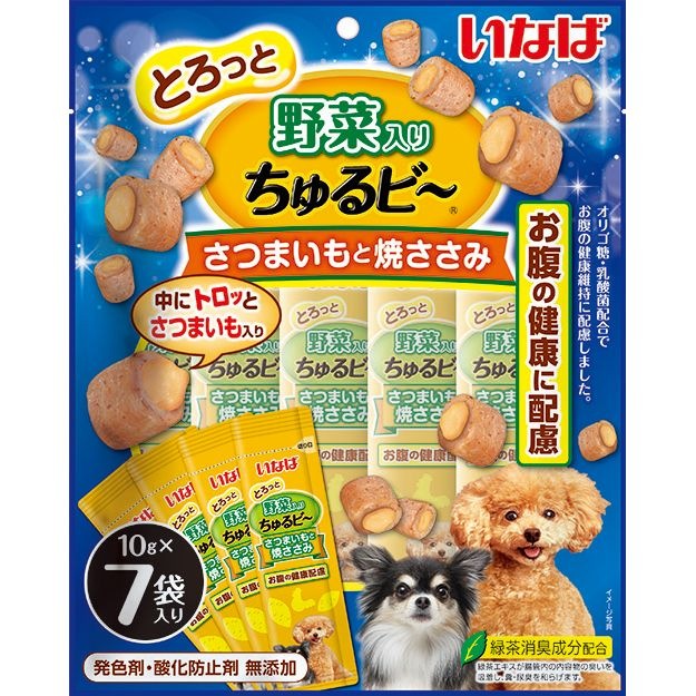 （まとめ買い）野菜ちゅるビ さつまいもと焼ささみ 10gx7袋 犬用おやつ [x10]