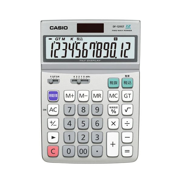 カシオ 実務電卓12桁 デスクタイプ DF-120GT-N 1セット(3台)