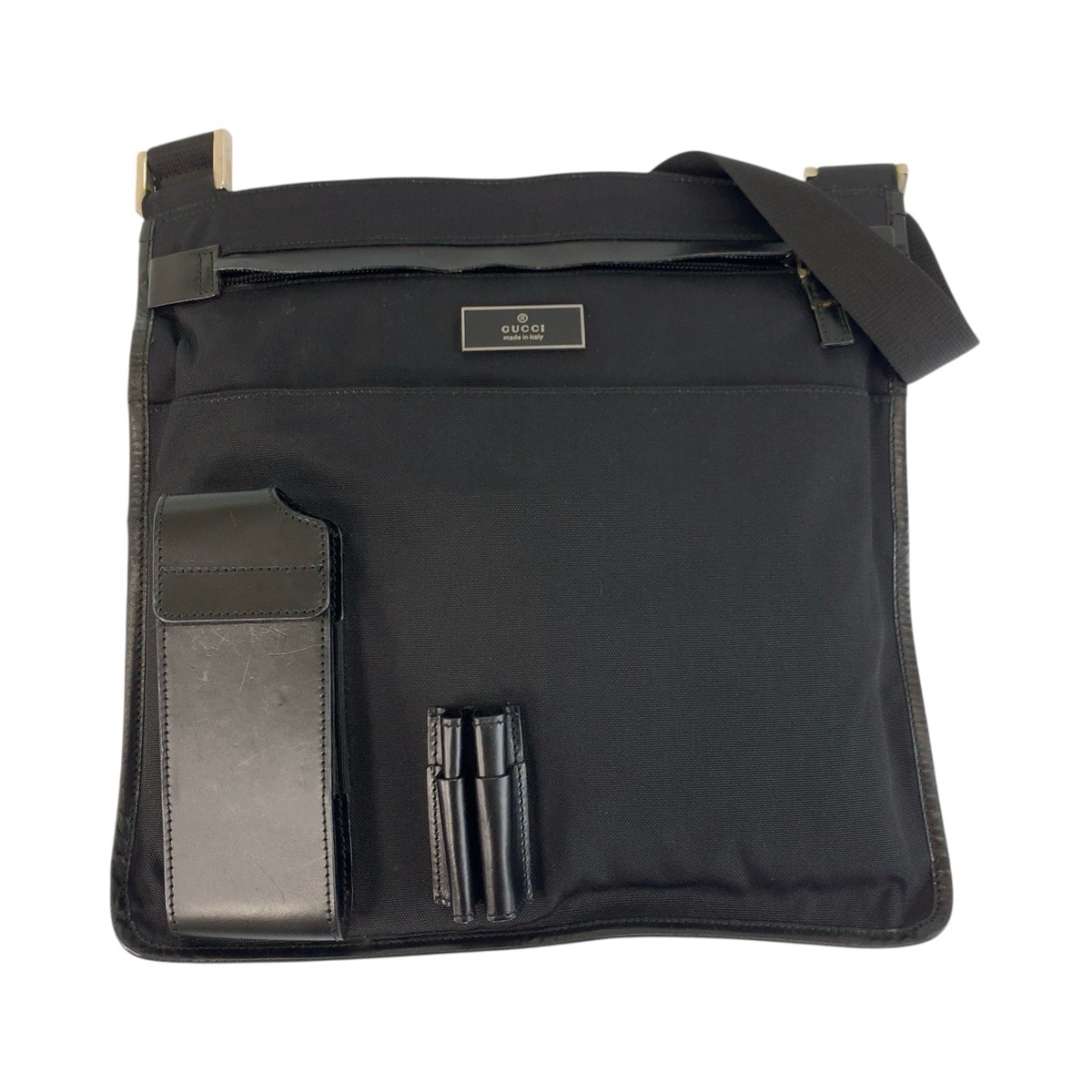 ブラック 黒 シルバー金具 ナイロン/レザー 019 0335 ショルダーバッグ メッセンジャーバッグ メンズ 503908