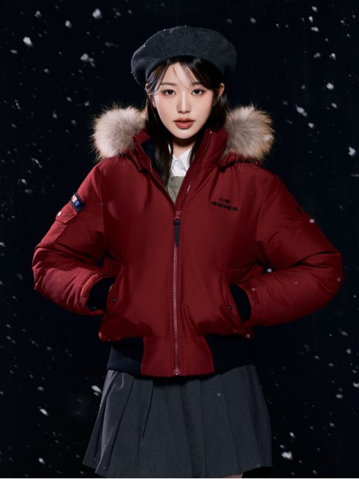 [IVE チャン·ウォニョン モデル着用] STOOKY S (スタッキーS) 女性 ダウン ジャケット (Chili) 韓国の人気ファッションブランド