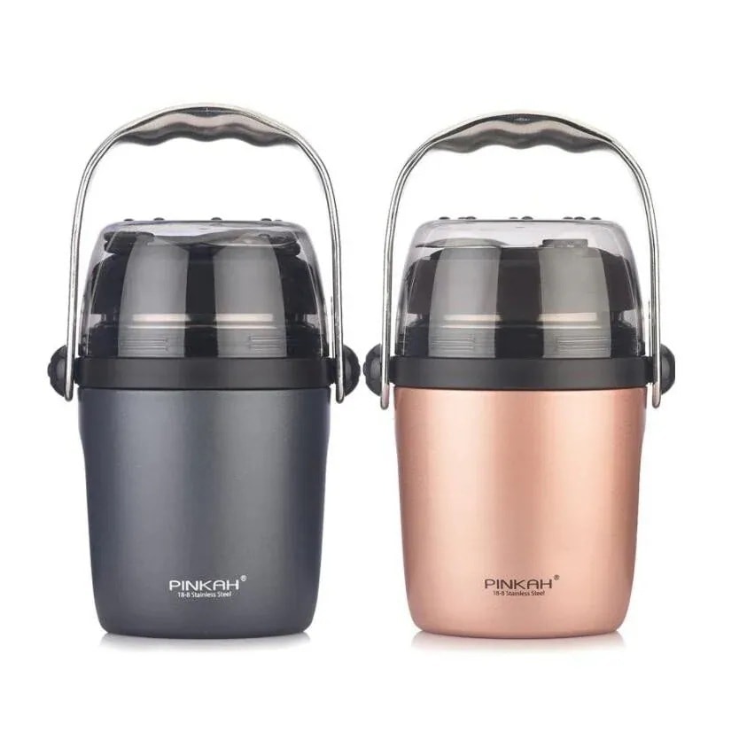 断熱フードサーモス&食事コンテナ 折りたたみ式スプーン付き ステンレススチール フードジャー 保温保34741908