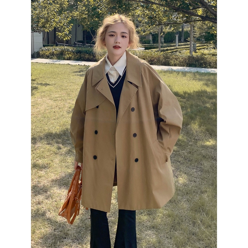 小さなウインドブレーカーコート女性のための 2025 春の新韓国スタイルカーキルーズカジュアル多目的女性のウインドブレーカーコート