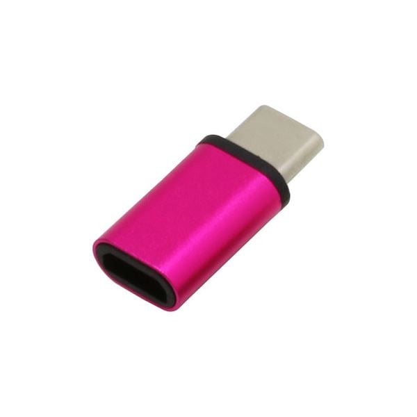 [5個セット]BAUT Type-C/micro変換コネクタ USB2.0 3A マゼンタ
