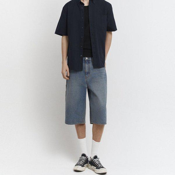 メンズ夏デニムカーペンターショートパンツ 654210