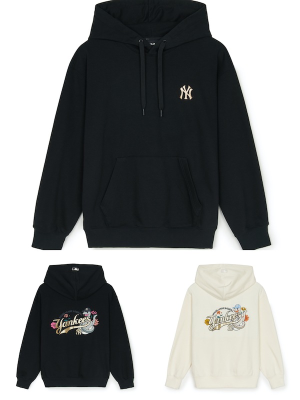 3AHDQ0151正規品保証 関税負担なし韓国限定販売 男女共用 ニューイヤー スネーク オーバーフィット フードTシャツ ニューヨーク ヤンキース