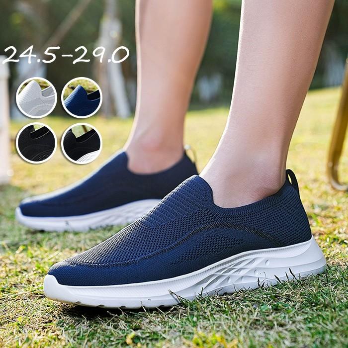 (WJ Fashion)大きめサイズ キャンバスシューズ 通気 履き脱ぎが簡単 歩きやすい 疲れない 軽量 メンズ スニーカー おしゃれ ネイビー グレー ブラックA ブラックB 29.0cmまで