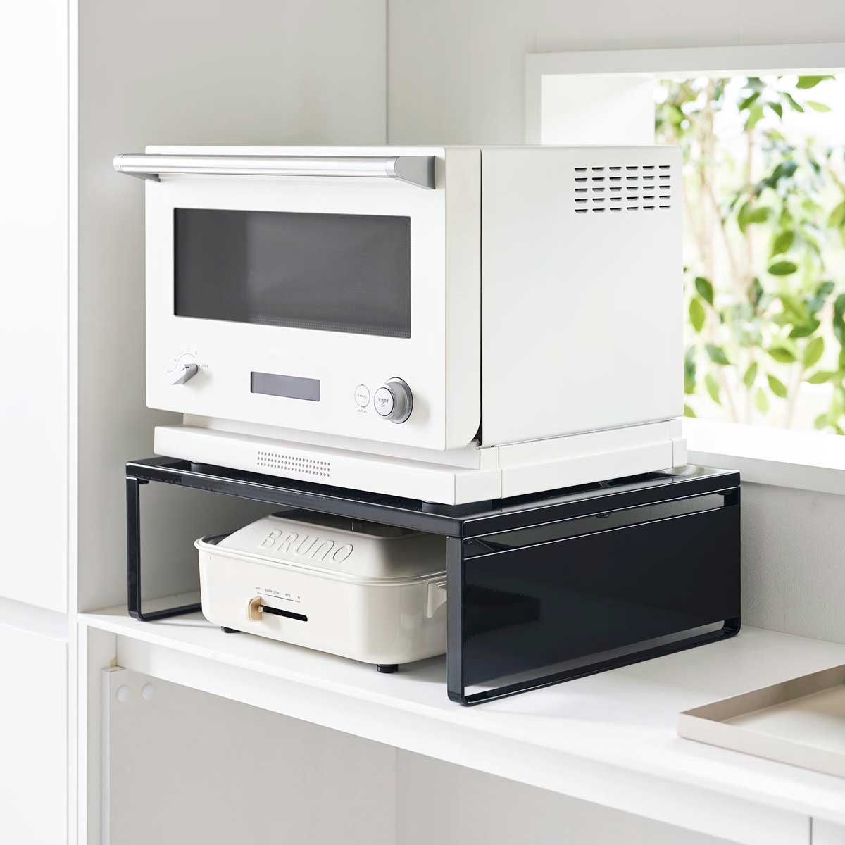 レンジラック 山崎実業 tower タワー オーブンレンジラック 1443 ブラック