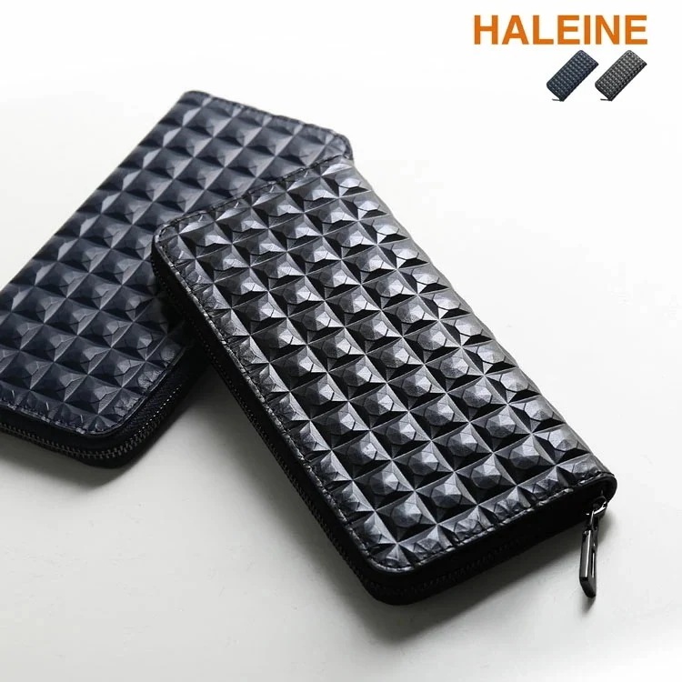 財布 レディース ラウンドファスナー 長財布 コンパクト 3Dデザイン HALEINE 本革 ラウンド 牛革 財布 カード収納 小銭入れ付き ブランド アレンヌ コンパクト スリム 立体的 デザイン
