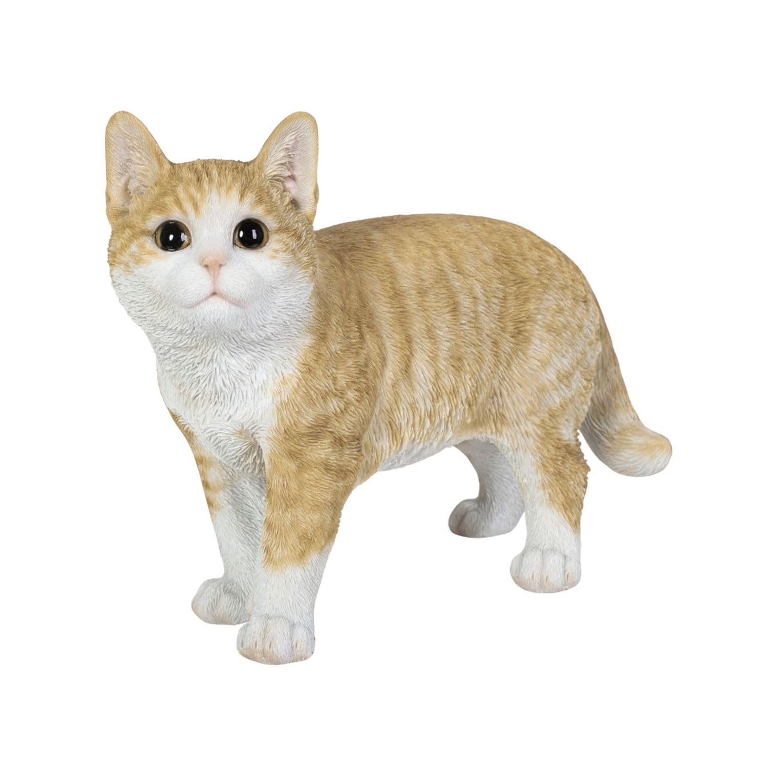 ウービア 歩くビスケットとら白猫(小) 26×11×19.5 人形 フィギュア 置き物 アニマル 動物 ガーデン 装飾 ネコ H22251-5