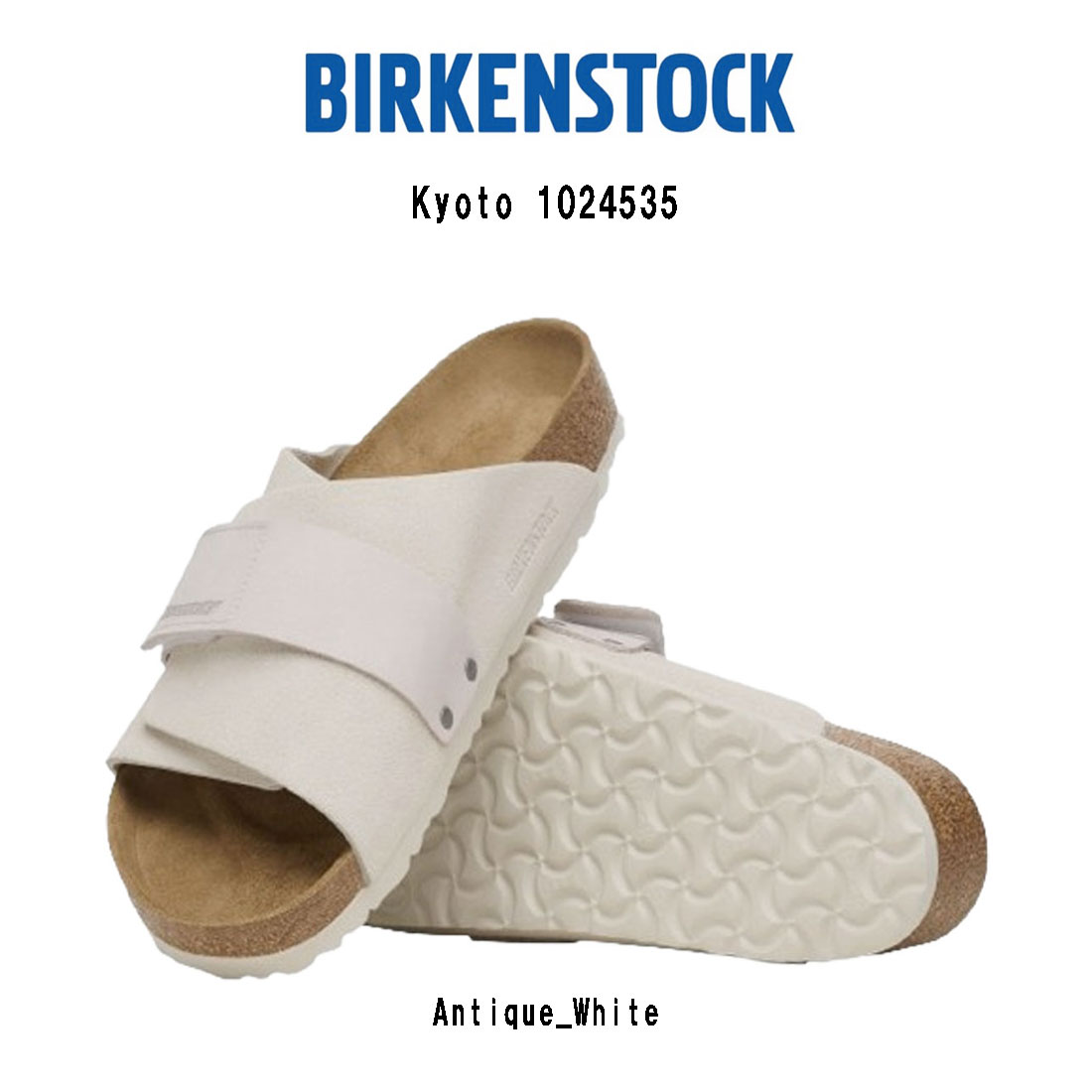BIRKENSTOCK サンダル マジックテープ Kyoto キョウト ヌバック スエード レザー ホワイト ユニセックス 1024535 Regular 14,800円