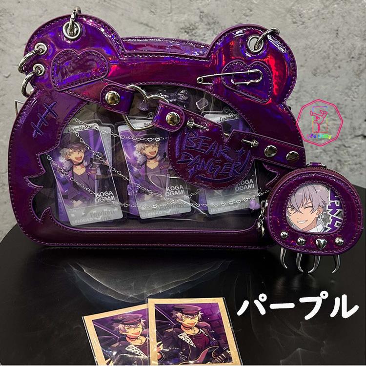 痛バッグ クリアバッグ ぬいぐるみ 透明 バッグ ぬい ポーチ 痛バ 推し活 バッグ ホワイト パープル レッド シルバー ブラック ショルダーバッグ かわいい 見せ 福袋