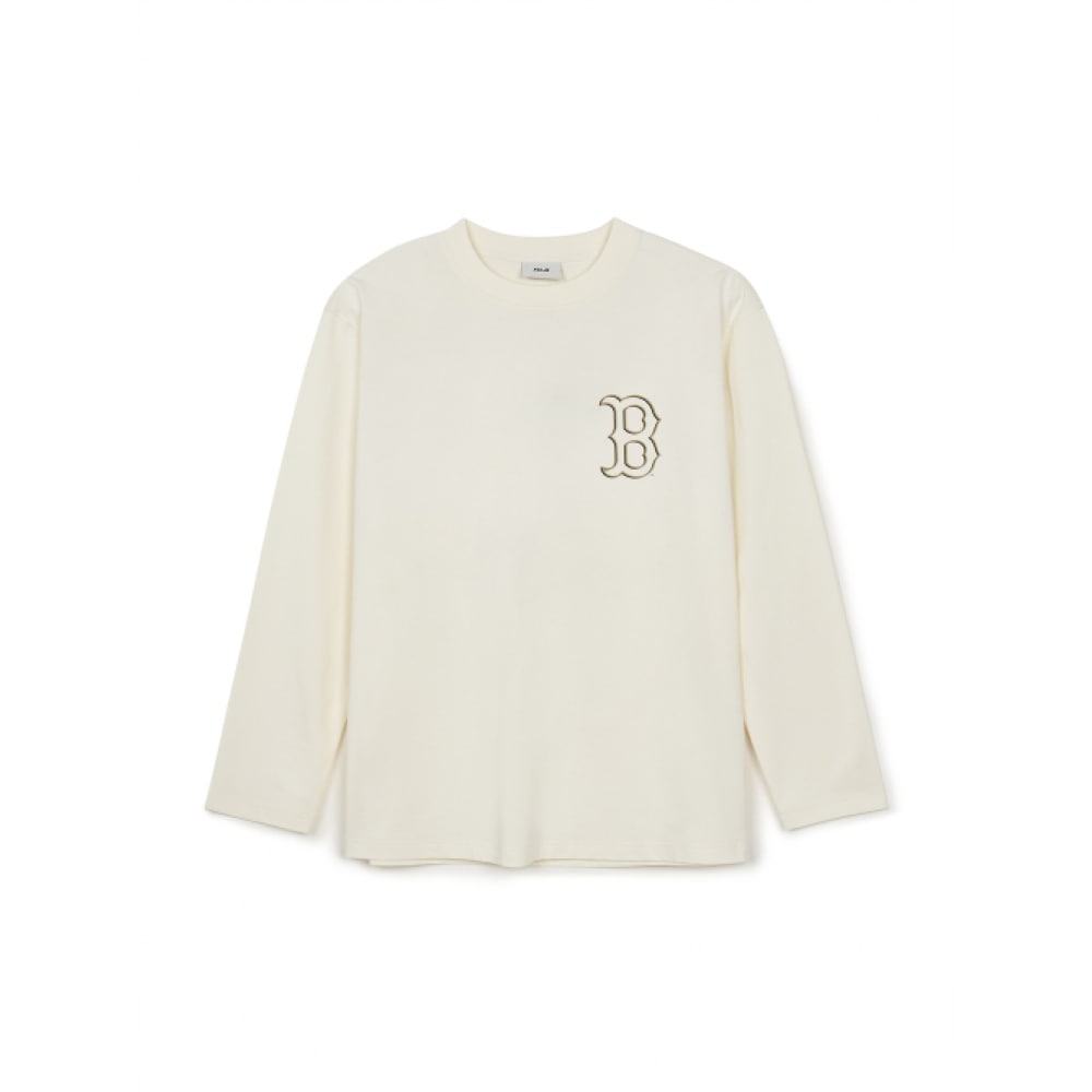 MLB ベーシックメガルースフィットルーズフィットロングスリーブTシャツボス (クリーム)