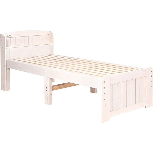 MB-5915SSSWS3301 ホワイトウォッシュ マットレス付セミシングルショートベッド メーカー直送