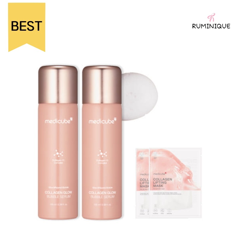[ぷるんと弾ける泡美容 BEST] コラーゲン バブル セラム 100ml × 2 + コラーゲン マスク 2枚 スキンケア / 美容液 / コラーゲン / バブル美容液 / 泡セラム
