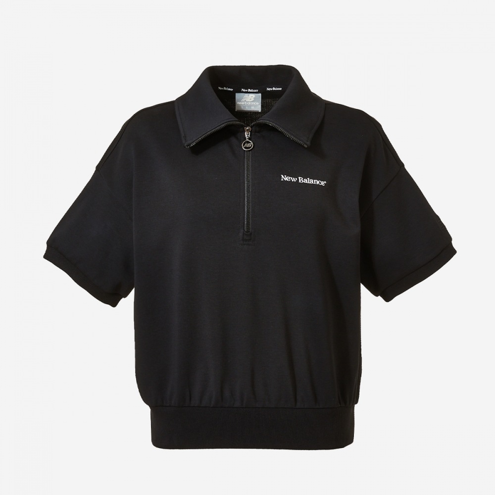 ニューバランス女性用サマーエコハーフスウェットシャツ NBNCE2W312-(19) ブラック