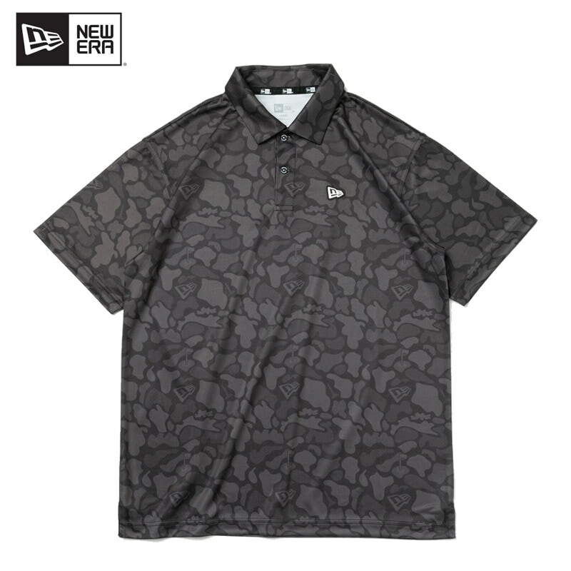ニューエラ 半袖 テック ポロシャツ Duck Hunter Camo - with Golf Ground Black ゴルフ/半袖/ 男性用 [AA]