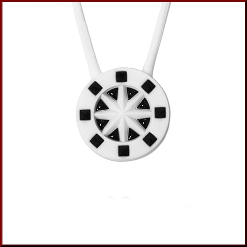 BANDEL/accessory studsバンデル/アクセ スタッズ ネックレス シリコンゴム ホワイト/ブラック Mサイズ STDNWB45(国内正規品)