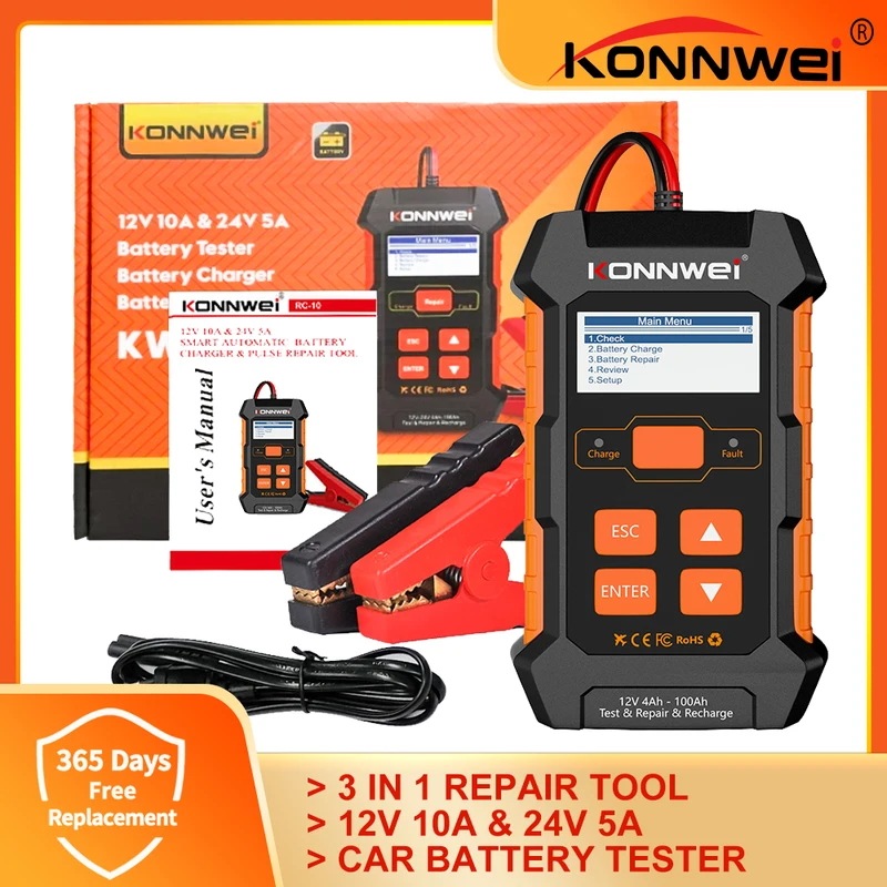 Noknwei-自動カーバッテリー充電器,12V 10a,鉛蓄電池,リチウム,パルス修理ツール 18,338円