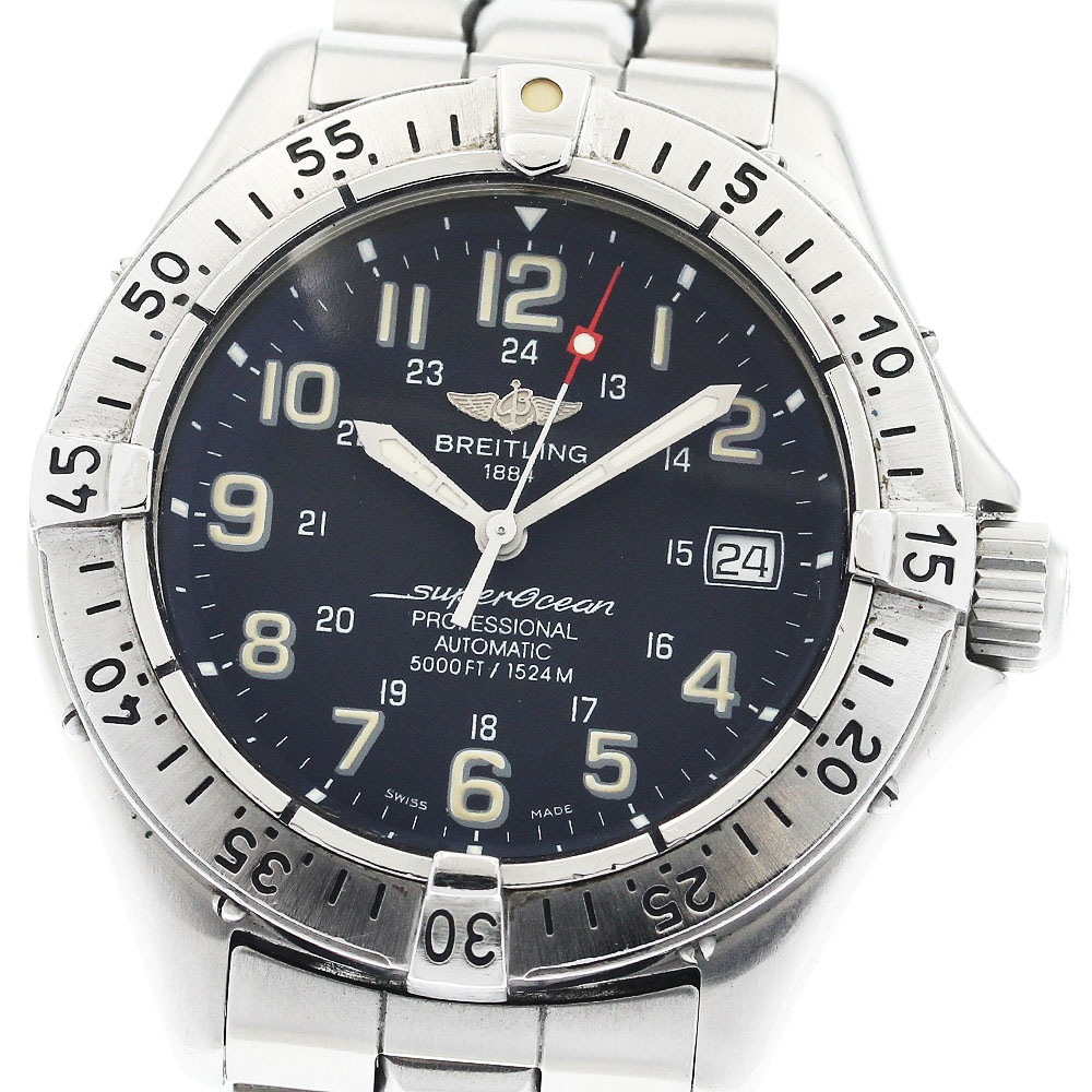 ブライトリング BREITLING A17045 スーパーオーシャン デイト 自動巻き メンズ 保証書付き_922329【中古】